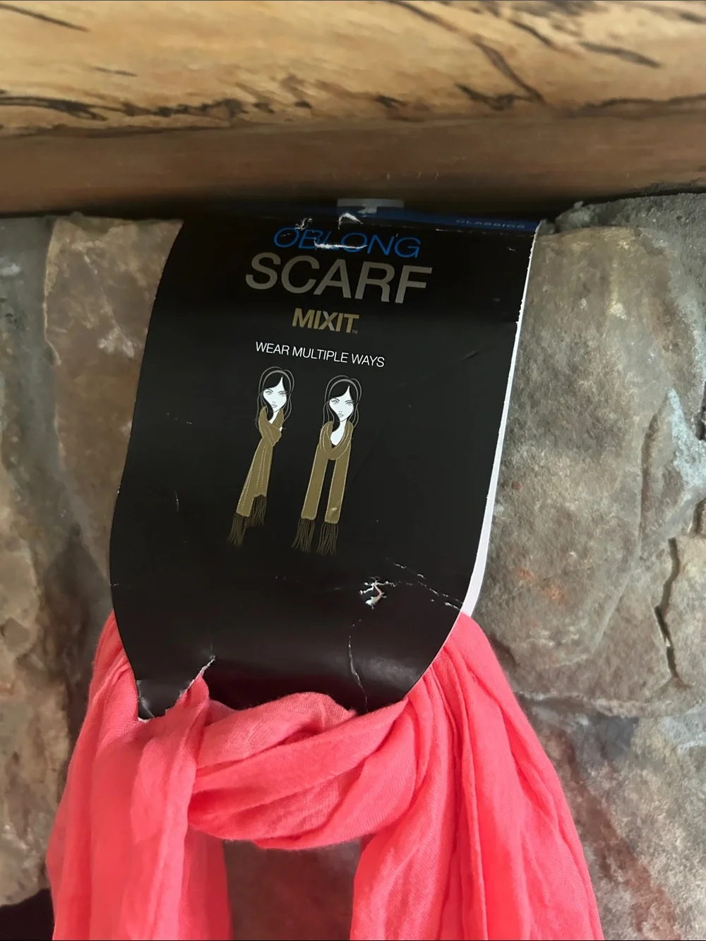 Mixit Coral Pink Decorative Scarf for Home Accents